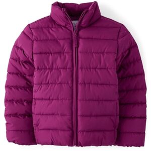 Girls Burgundy Puffer Jacket (Size M/7/8)